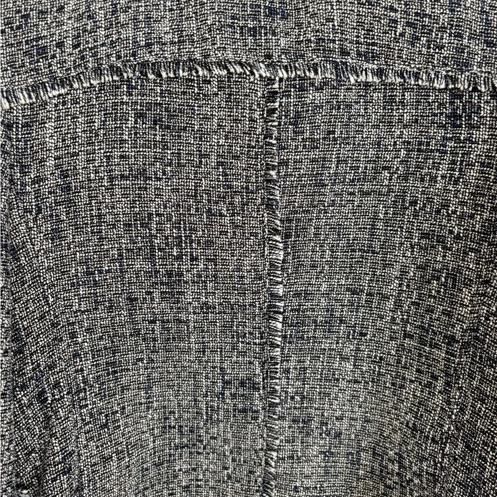 Banana Republic Navy and White Tweed Fringe Zip Jacket - Picture 3 of 11
